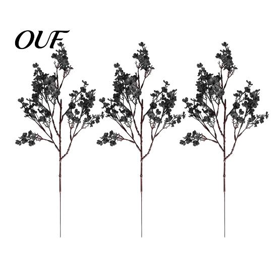 Orange Silk Plants for Halloween Decoration Realistic Artificial Flowers Autumn Home Decoration, Floral Decorative Entryway Branches Table Centerpiece