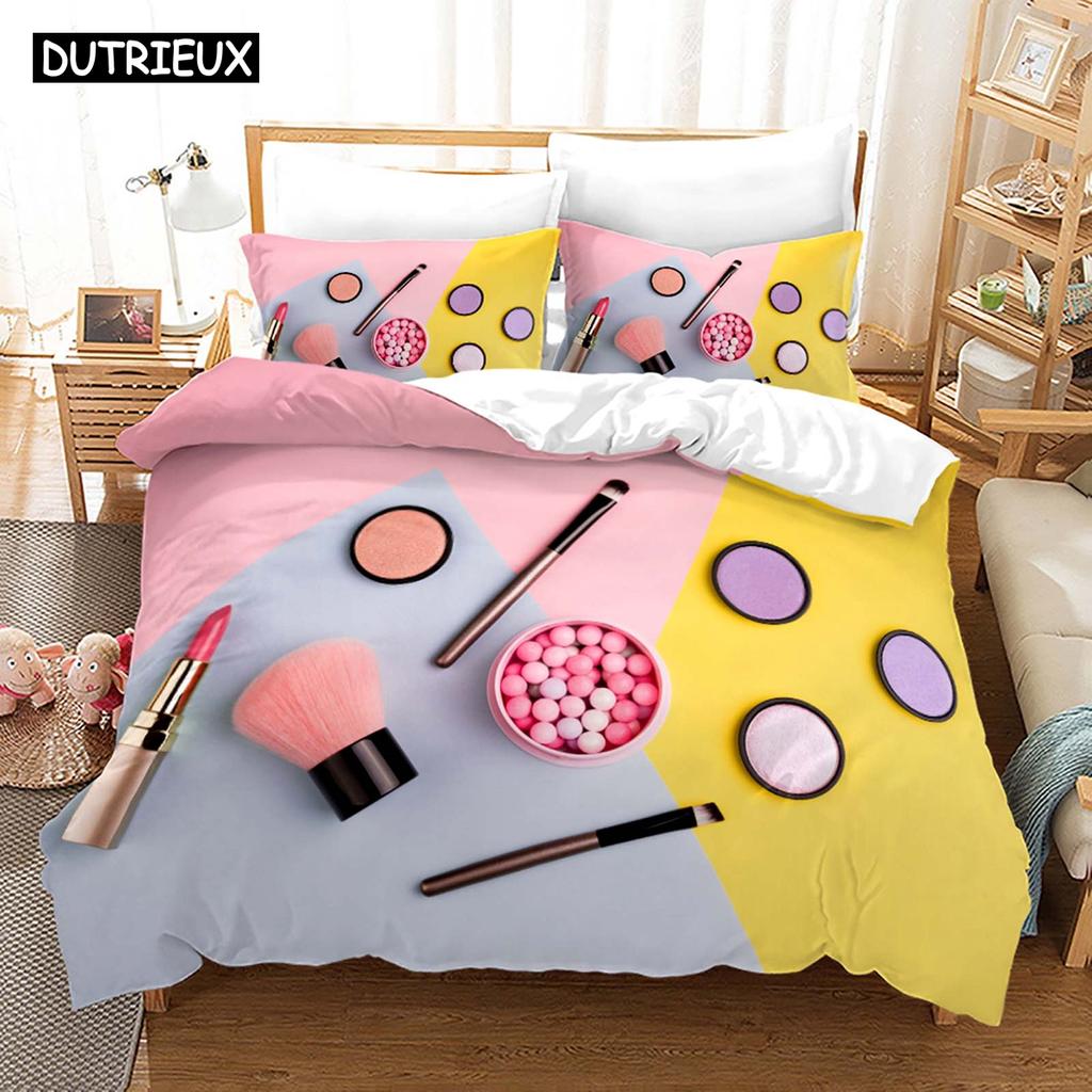 Nordic Cosmetic Fashion Girl Perfume Комплект постельного белья Роскошный пододеяльник 200x200 Розовое постельное белье БЕЗ простыни