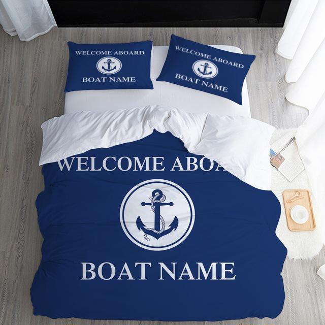 Comforter Tex Nautical S With Custom Name Euro Bedding Blue Anchor Twin Queen King Size Beddings