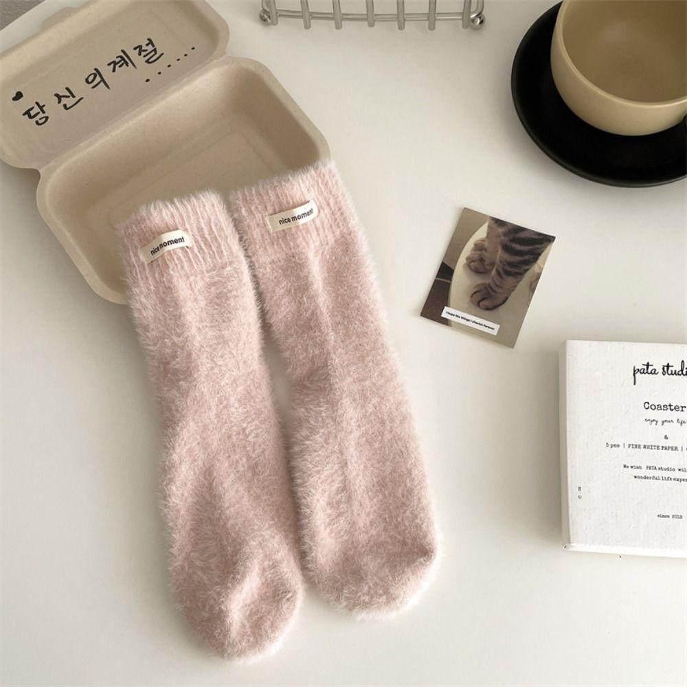 Winter Velvet Socks Warm Cotton Socks Thickened Mink Cashmere Socks  Women