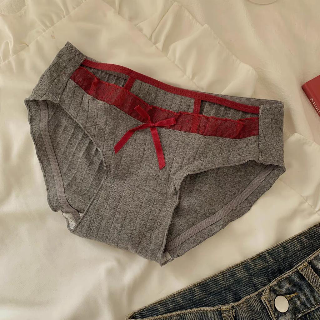 Sexy French Sweet Underwear Women's Style Caution Machine Hollow Women's Triangle Pants