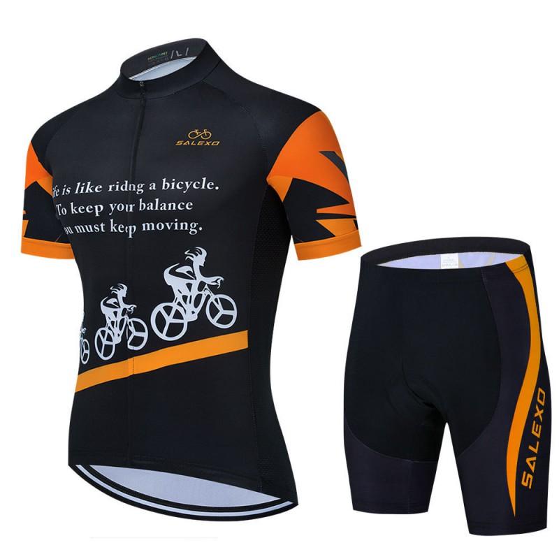 Mens Cycling Jersey Set Short Sleeve Bike Apparel Ride Breathable Performance Wear