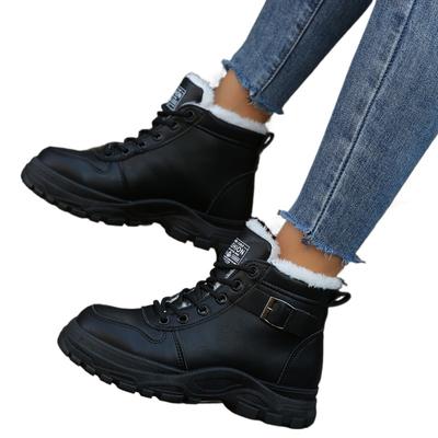 Зимние теплые спортивные ботинки Женские короткие плюшевые ботильоны Модные универсальные туфли на платформе Легкие кроссовки Боты 43