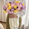 Knitting Sunflower Finished Blanket Roses Bouquet Sofa Blankets Crochet Flower Bouquet Blanket Mother'S Day Gift Manta De Rosas