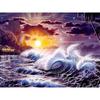Алмазная вышивка Полная картина DIY Алмазная картина Волна и солнце Рукоделие Алмазная мозаика Стежок