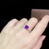Genuine 925 Sterling Silver Amethyst Jewelry Open Ring For Women Anillos De Bizuteria Wedding Bands Anel Gemstone Females Rings
