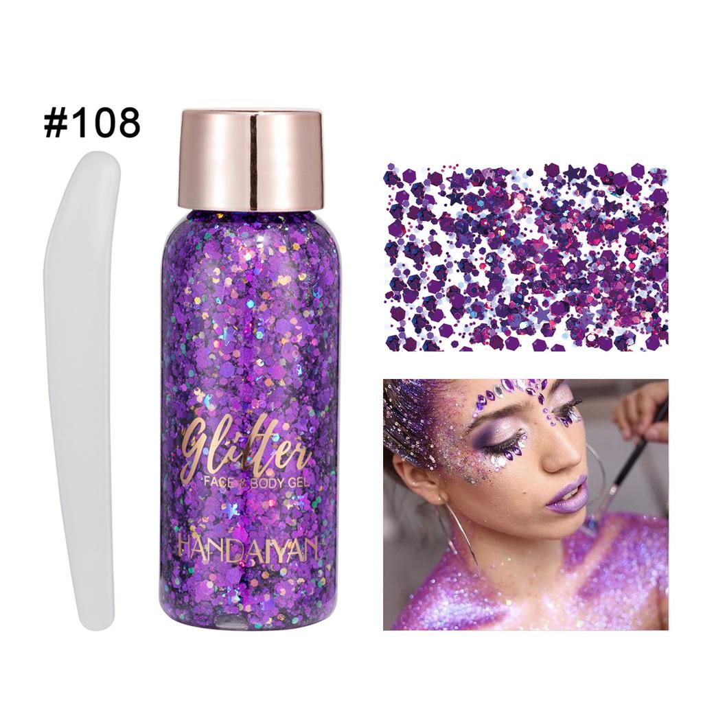 HANDAIYAN Nine -color Big Sequins Gel Eyes Shadow Mermaid Face Sequins Body Milk Performance Stage Nightclub Makeup