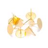 Gold Stainless Steel DIY Earring Studs with Notched Pins & Flat Bottom Backs