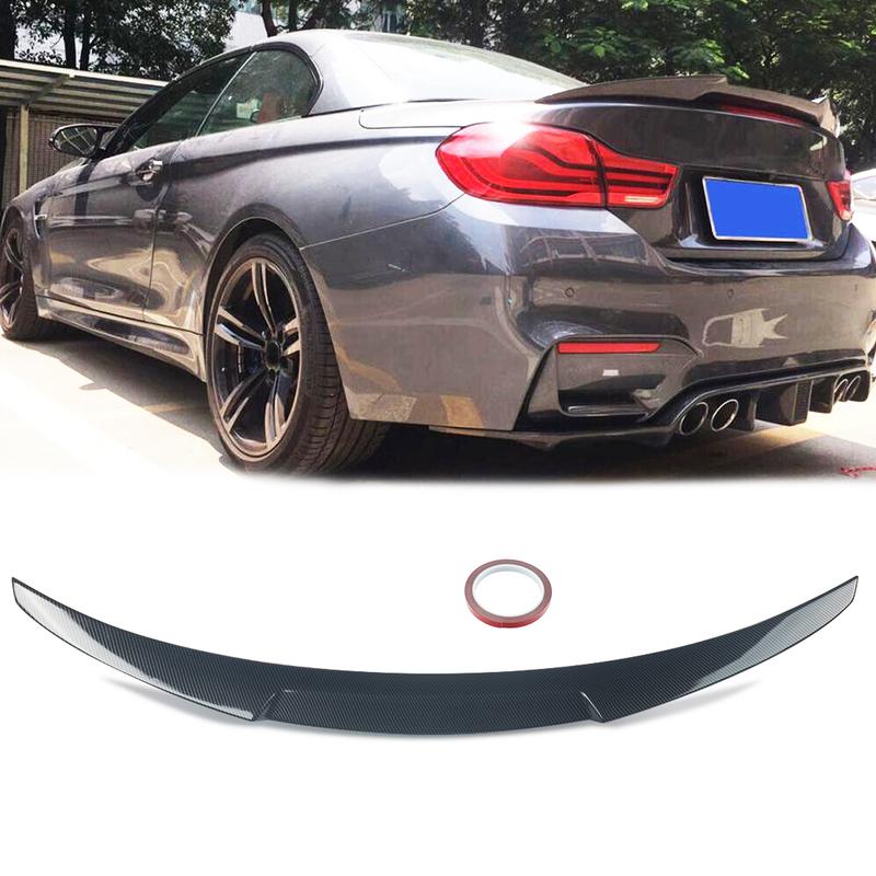 M4 Style Carbon Fiber Look Rear Trunk Spoiler For BMW 4 Series F33 Convertible 2014-2020 ABS Plastic Rear Tail Spoiler Wings