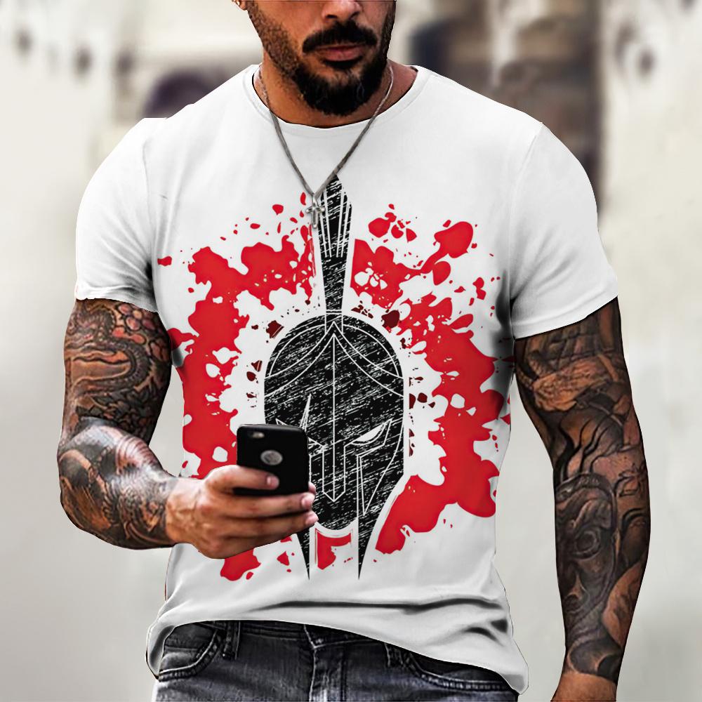 Летняя мужская футболка с коротким рукавом и круглым вырезом с 3D-принтом, модная, свободного кроя, уличная, с индивидуальным дизайном, трендовая, винтажная, большого размера, топ