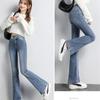 2022 Autumn Winter High Waist Fashion Leisure Simple Comfortable Jeans For Women  Trumpet Pant Retro Elastic Style Denim Trouser