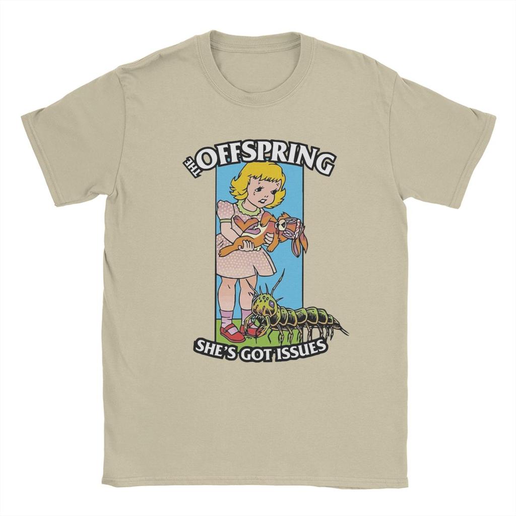 Мужская футболка Offspring из чистого хлопка, потрясающая футболка с коротким рукавом и круглым вырезом, летние футболки