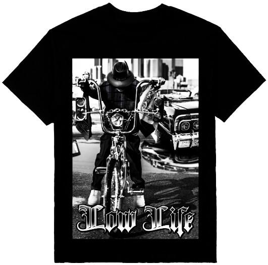 Low Rider Bike Chicano Mens Heavyweight T-Shirt Print On Shaka Wear Tee Unisex T-Shirt
