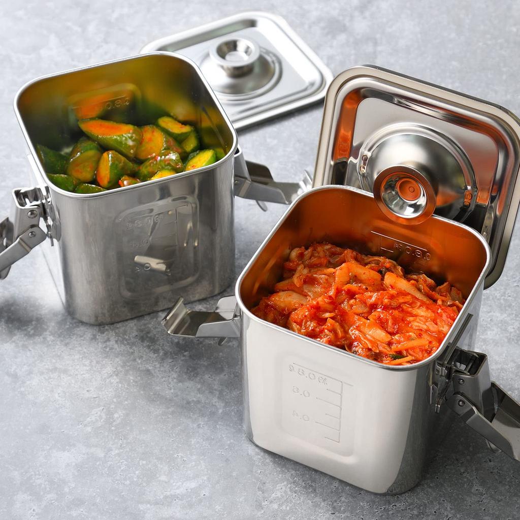Oaks Made in Japan Stainless Steel Food Container Scratch and Dirt Resistant Storage Container AUT1407