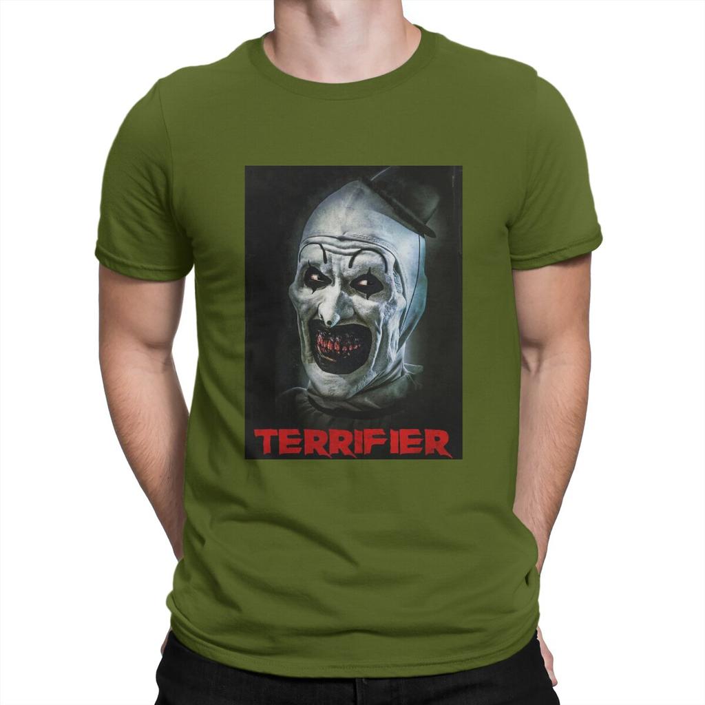 Новинка Футболка Terrifier Medium Horror для мужчин с круглым вырезом из чистого хлопка, страшные футболки с коротким рукавом, уникальная одежда