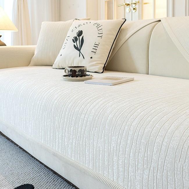 Французская кремовая ветровая диванная подушка Универсальная для всех сезонов Новая нескользящая подушка для сиденья Премиальная кожаная чехол-накидка для дивана