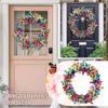 16in Front Door Wreath Metal Butterfly Wall Decor Spring Summer Floral Wreaths For Indoor Outdoor Home Front Porch Hanging Decoration