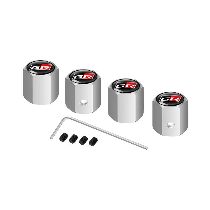 Car Wheel Tire Stem Air Valve Caps Rim Plugs For Toyota GR Sport Gazoo Racing Yaris Corolla Hilux Supra C-HR 86 Tyre Accessories VE4