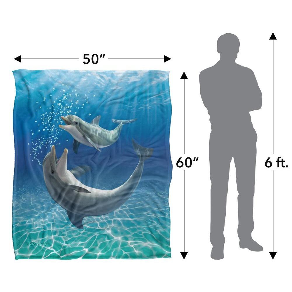 Royce McClure Silky Dolphin Bubbles Supersoft Blanket