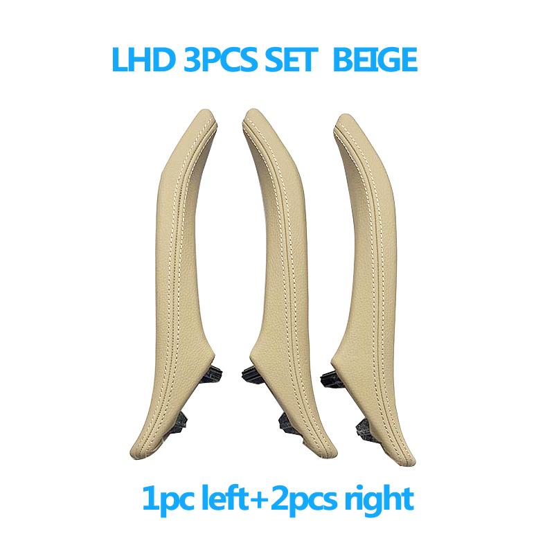 3 шт. внутренние ручки для 3 пассажирских дверей с кожаной ручкой в ​​сборе для BMW 5 серии F10 F11 520i 523i 525i 528i