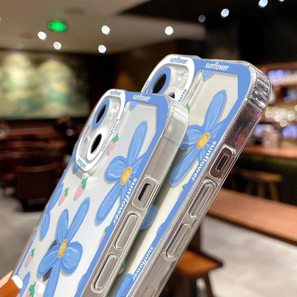 Чехол для телефона с цветком для iPhone 14 Pro Max, чехол для iPhone 11 13 12 Pro Max XS Max XR 8 14 Plus SE 13, защитный чехол для мини-камеры