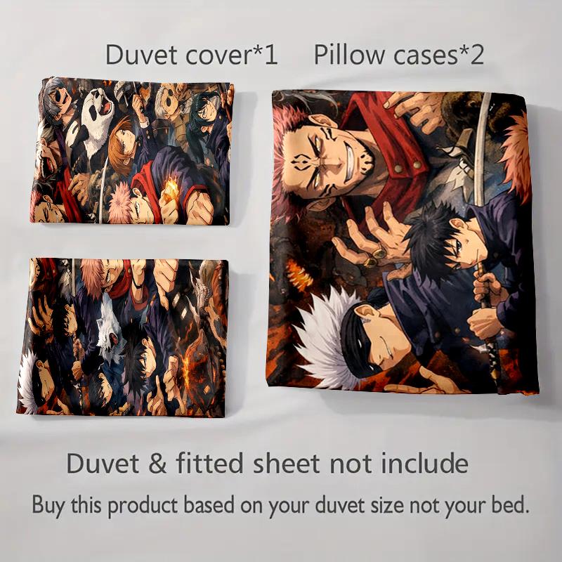 Anime characters collage. Bedding Duvet cover sets Duvet covers Pillowcases gifts (1 * Duvet Cover 2 * Pillowcases, without duvet insert)