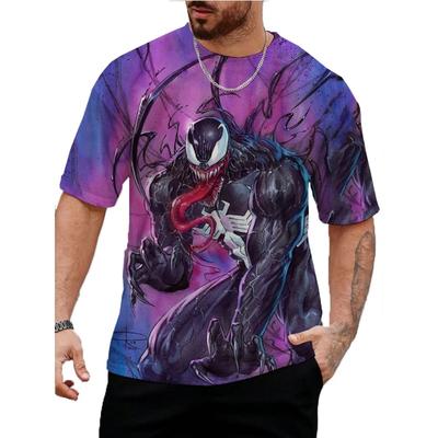 Мужская футболка с принтом Marvel Venom, летние топы с круглым вырезом, футболки, повседневная стильная одежда с коротким рукавом, модный тренд, стритвир
