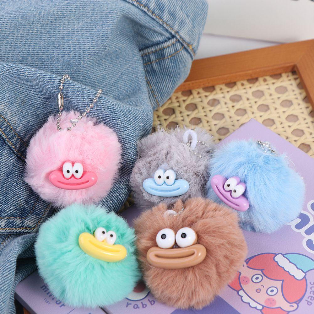 Plushies Sausage Mouth Keyring Cartoon Big Mouth Plush Pendant Funny Clown Keychain  Earphone Case
