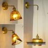 Japanese Glass Wall Lamp, Retro Bedside Sconce, Nordic Minimalist Aisle Vanity Light