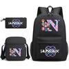 3Pcs/set 26 English Letter Printed Backpack with Shoulder Bag Pencil Case for Student Boy Girl SchoolBag Large Capacity Waterproof Bookbag Kid Gift