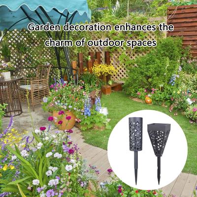 Надгробные держатели для цветов Погодоустойчивая пластиковая ваза для кладбищенских цветов Маркер для надгробия Черный