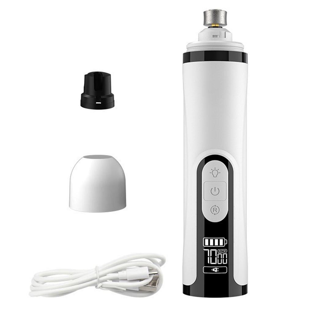 Электрическая машинка для стрижки когтей питомцев, перезаряжаемая машинка для шлифовки когтей питомцев, тихая машинка для стрижки когтей собак, подходит для маленьких, средних и крупных собак и кошек