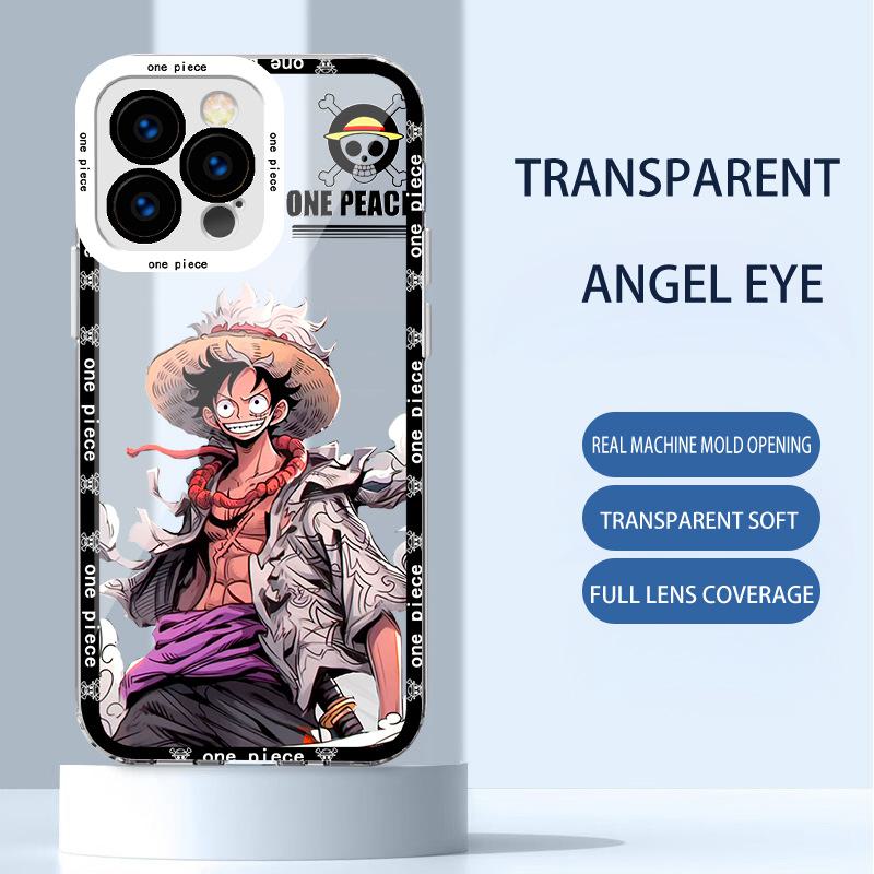 Прозрачный чехол «Ангельские глазки» для Apple 14 Pro Max, iPhone 15 Plus, XR — дизайн Луффи и Зоро.