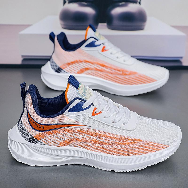 Мужские спортивные кроссовки Fly-woven, мужская летняя новая 2025 года, универсальная дышащая повседневная обувь, мужские легкие кроссовки с мягкой подошвой