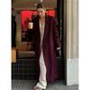 Elegant Double-breasted Woolen Long Coat Women Fashion with Pockets Full Sleeves Overcoats New Female High Streetwear