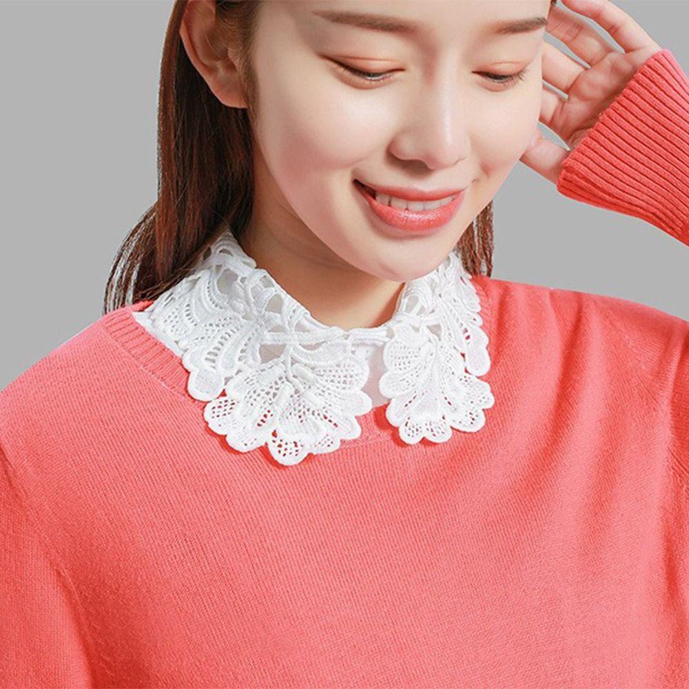 Neck Scarf Fake Collar Lace Lapel Half Shirt Shawl Wrap Decoration Adjust Clothes  Women Girls