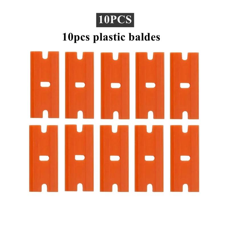 New Razor, Plastic Scraper Tool and Plastic Blades for Removing Glue, Sticker, Decals, Tint from Car Window and Glass