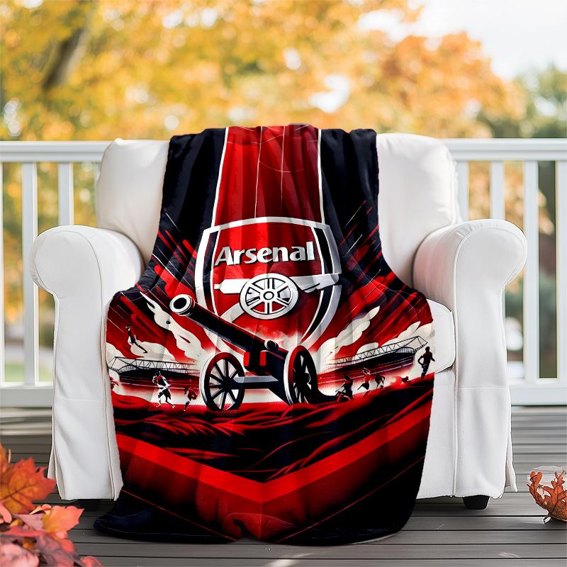 Arsenal F.C Theme Printed Blanket - Perfect for Couch, Bed, Travel & Outdoor Use | Machine Washable, Cozy & Durable.