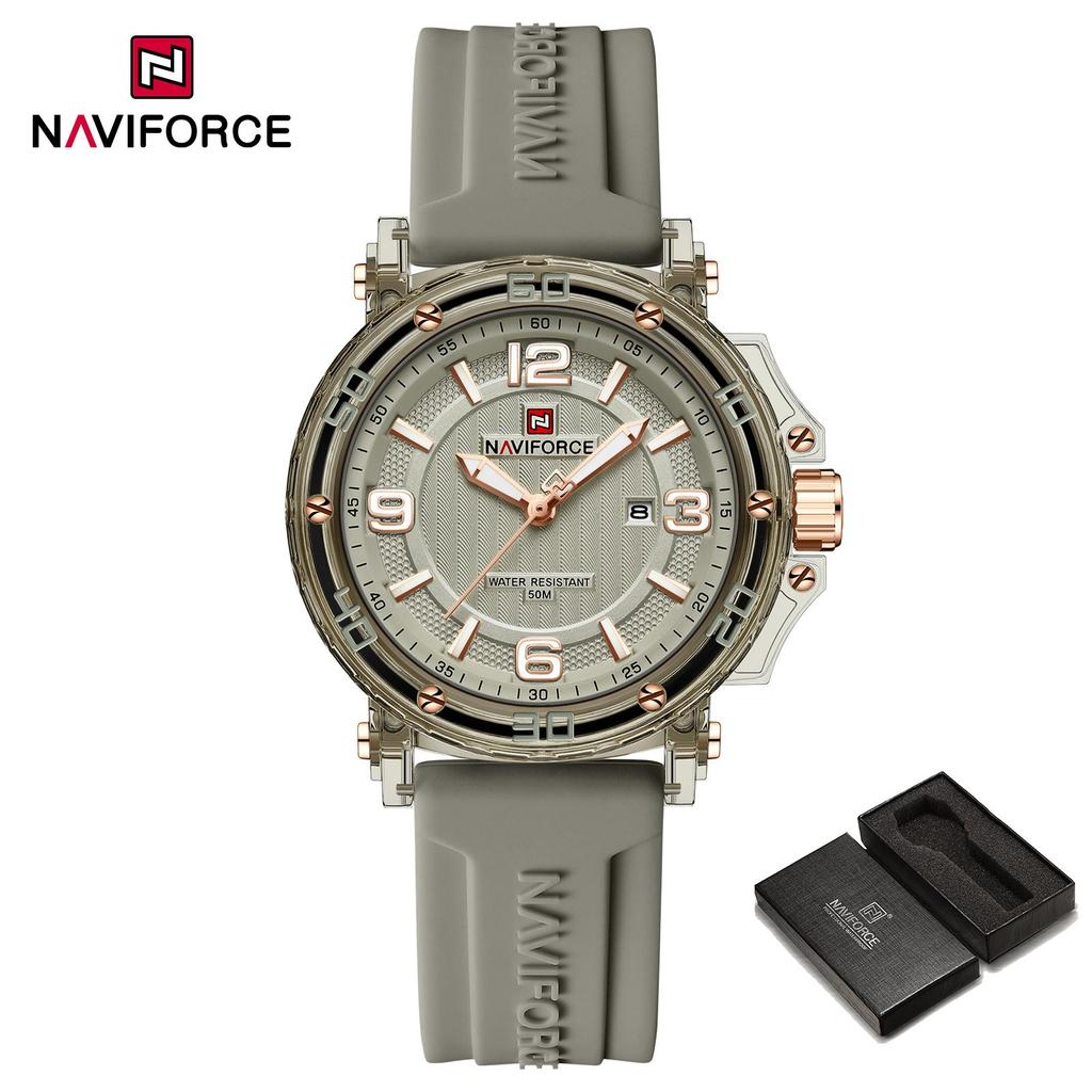 NAVIFORCE Original Women's Calendar Watch Lightweight Fashion Quartz Watch 50m Waterproof Luminous Pointer Women's Casual Watch NF7125