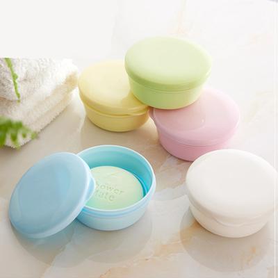 Пластиковый контейнер для мыла Держатель для мыла Дорожный футляр Портативные круглые мыльницы с крышкой Герметичная мыльница для шампуня