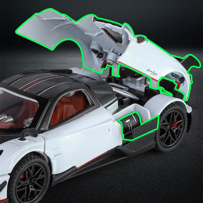 1/32 Pagani Huayra BC Alloy Sports Model Diecast Metal Racing Car Vehicles Model Simulation Sound Light Collection Kids Toy Gift