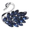 Brooch Swan Shape Premium Alloy Unique Design Exquisite Highly Durable Eye Catching Blue Brooch for Party Dating Wedding