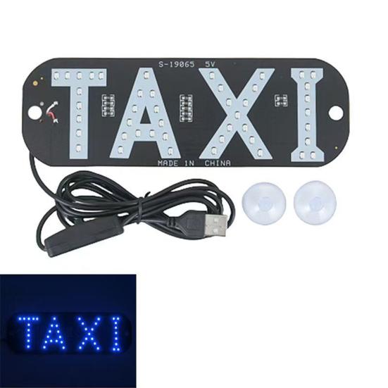 LED Indicator Light Waterproof Lamp with Car Windshield Light USB Power Taxi Sign Stickers for Ride-Hailing