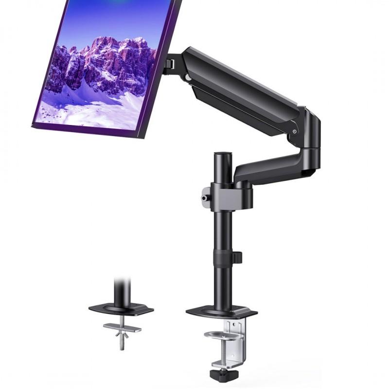 Aluminum Gas Monitor Arm Stand With Hover Lock Adjustable Height Wall Mountable Single Dual Options