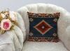 Southwestern Navajo Kilim Pillow Cover, Blue Red Geometric Bohemian Tribal Home Decor (No Insert)