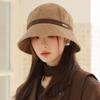 Casual Versatile Corduroy Fisherman Hat Retro Thermal Basin Hat Big Head Circumference Showing Small Face
