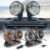 Car Cooling Fan 360 Adjustable Double Head Air Fan USB 2 Speeds Automotive Electric Fan For Dashboard RV Truck
