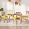 Seat Cushions 4 pcs Light Yellow 40 x 40 x 12 cm Fabric