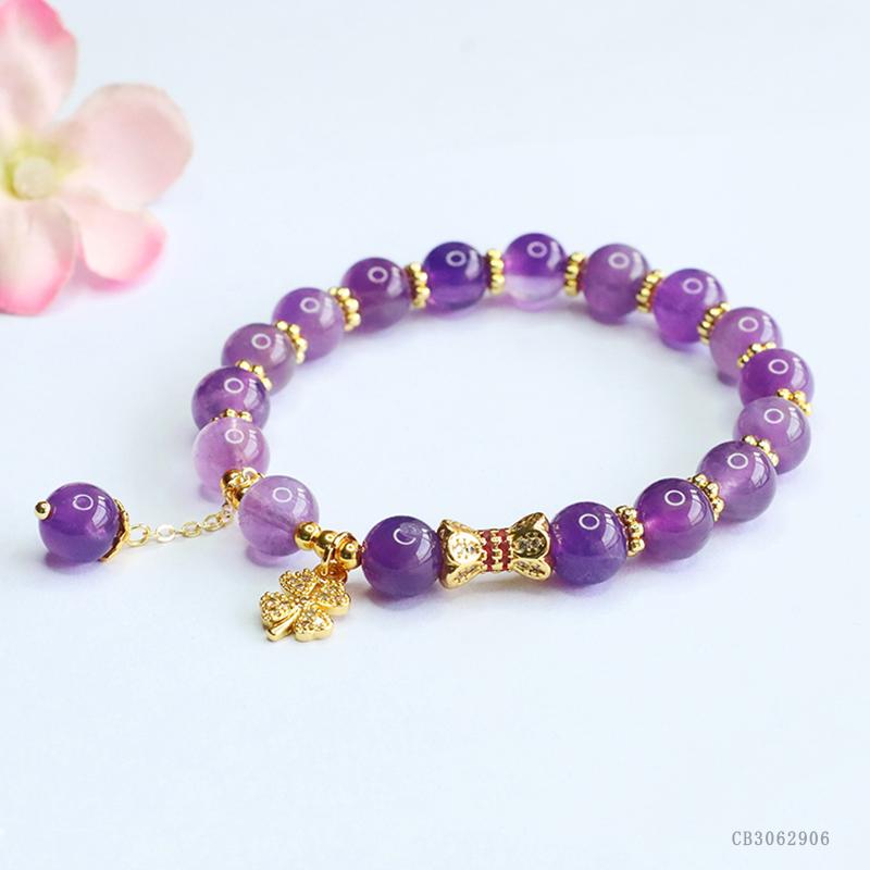 Fashion Jewelry Gemstone Bracelets Natural Healing Crystal Bracelets Energy Stone Adjustable Amethyst Bracelets