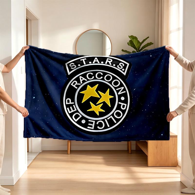 Raccoon Police Department (1) Flannel blanket a soft accent for the bedroom and living room and a cozy home gift